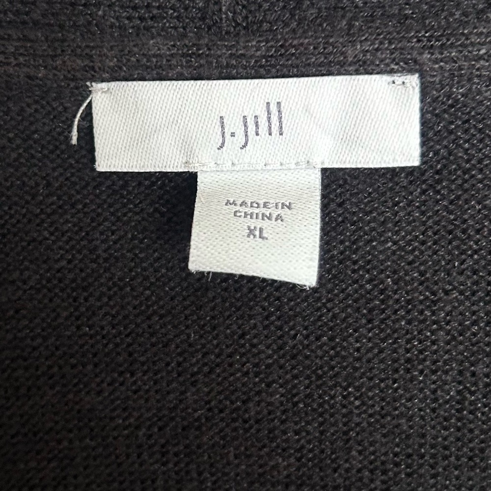 J. Jill Linen Rayon Knit Washed Black 3 Button Cardigan Relaxed Minimalist Sz XL - Picture 2 of 16